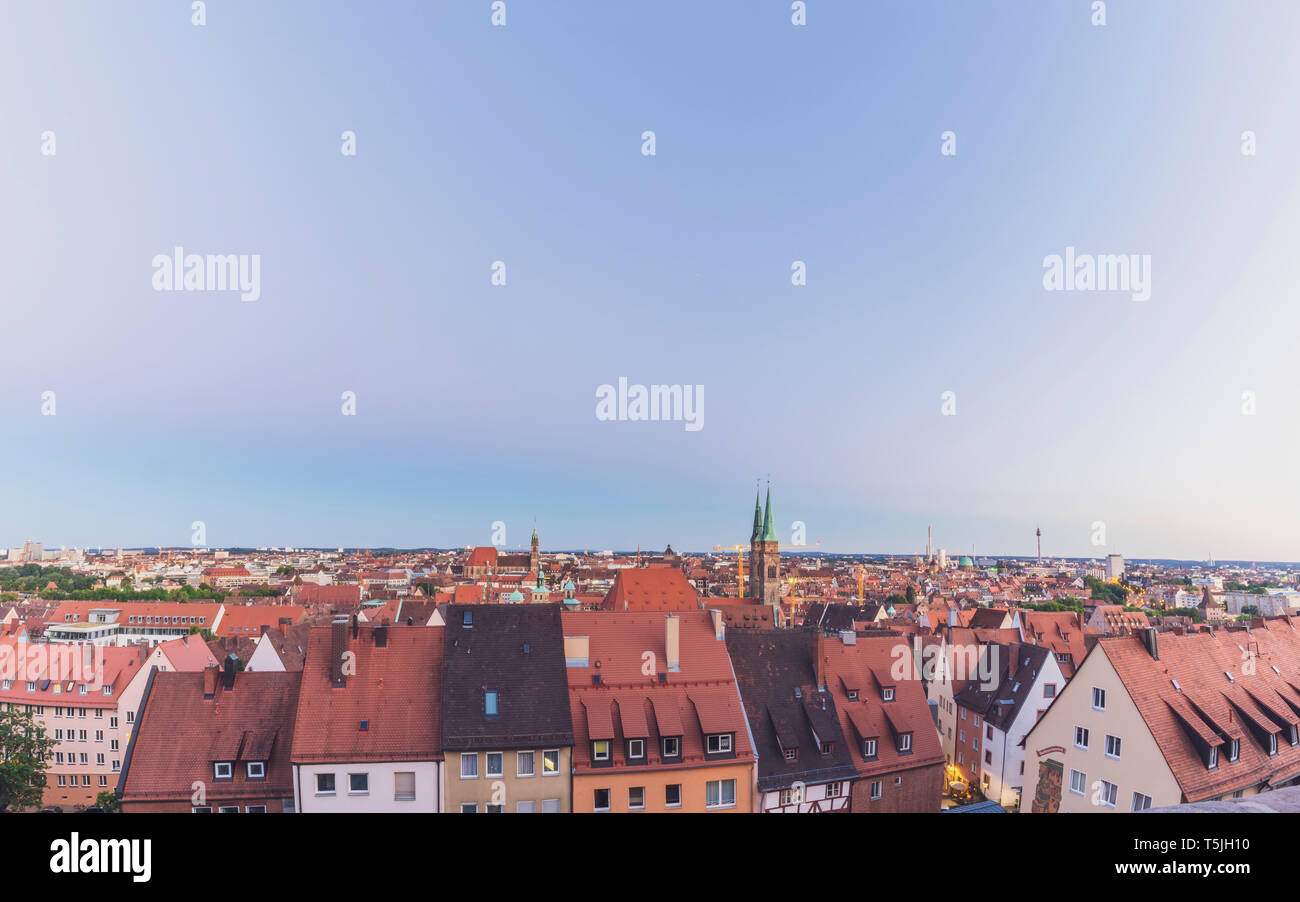 Deutschland, Nürnberg, Altstadt, Stadtbild im Abendlicht Stockfoto