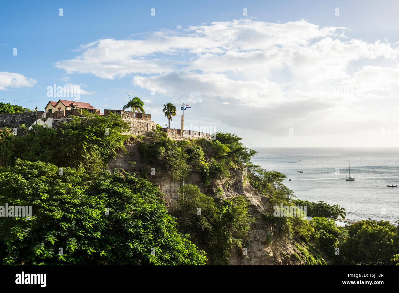 Karibik, Niederländische Antillen, St. Eustatius, Oranjestad, Fort Oranje Stockfoto