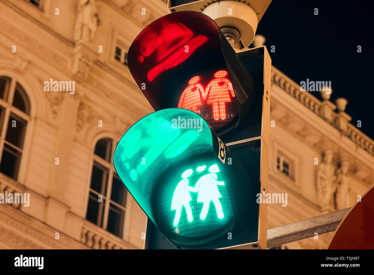Österreich, Wien, Gay-themed Ampel Stockfoto