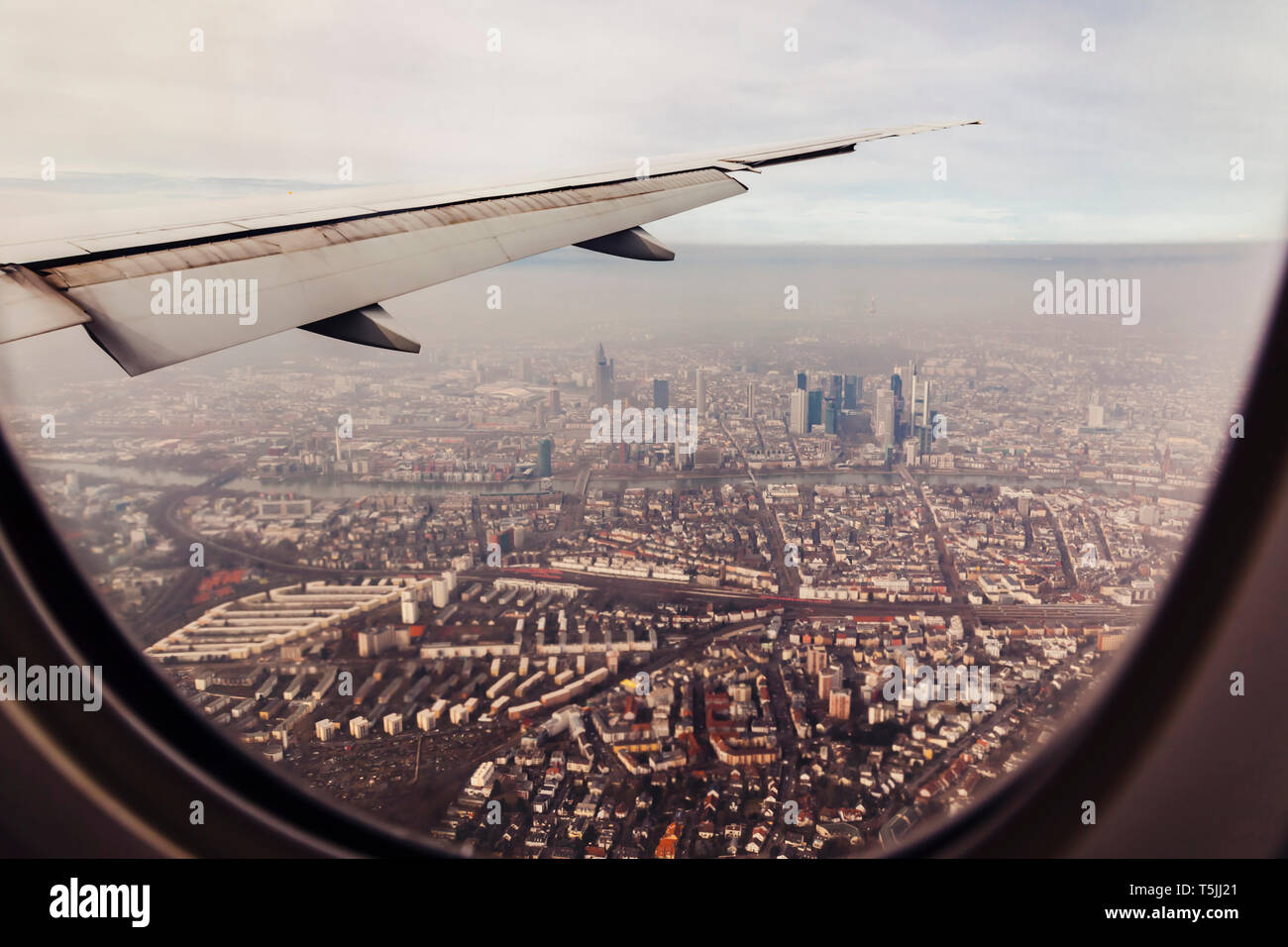 Brasilien, Sao Paulo, Luftaufnahme vom Flugzeug Fenster Stockfoto