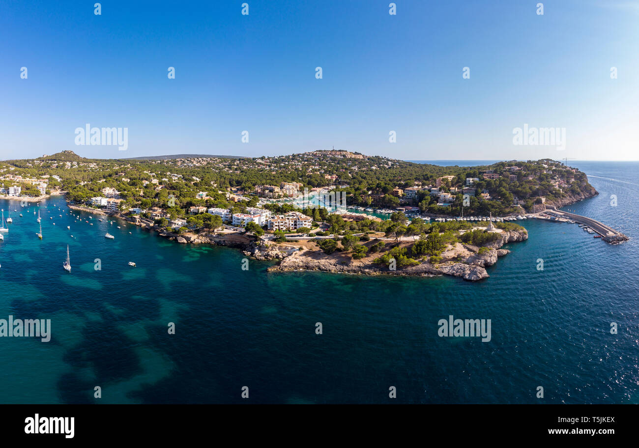 Mallorca, Santa Ponca, Luftbild der Bucht Stockfoto