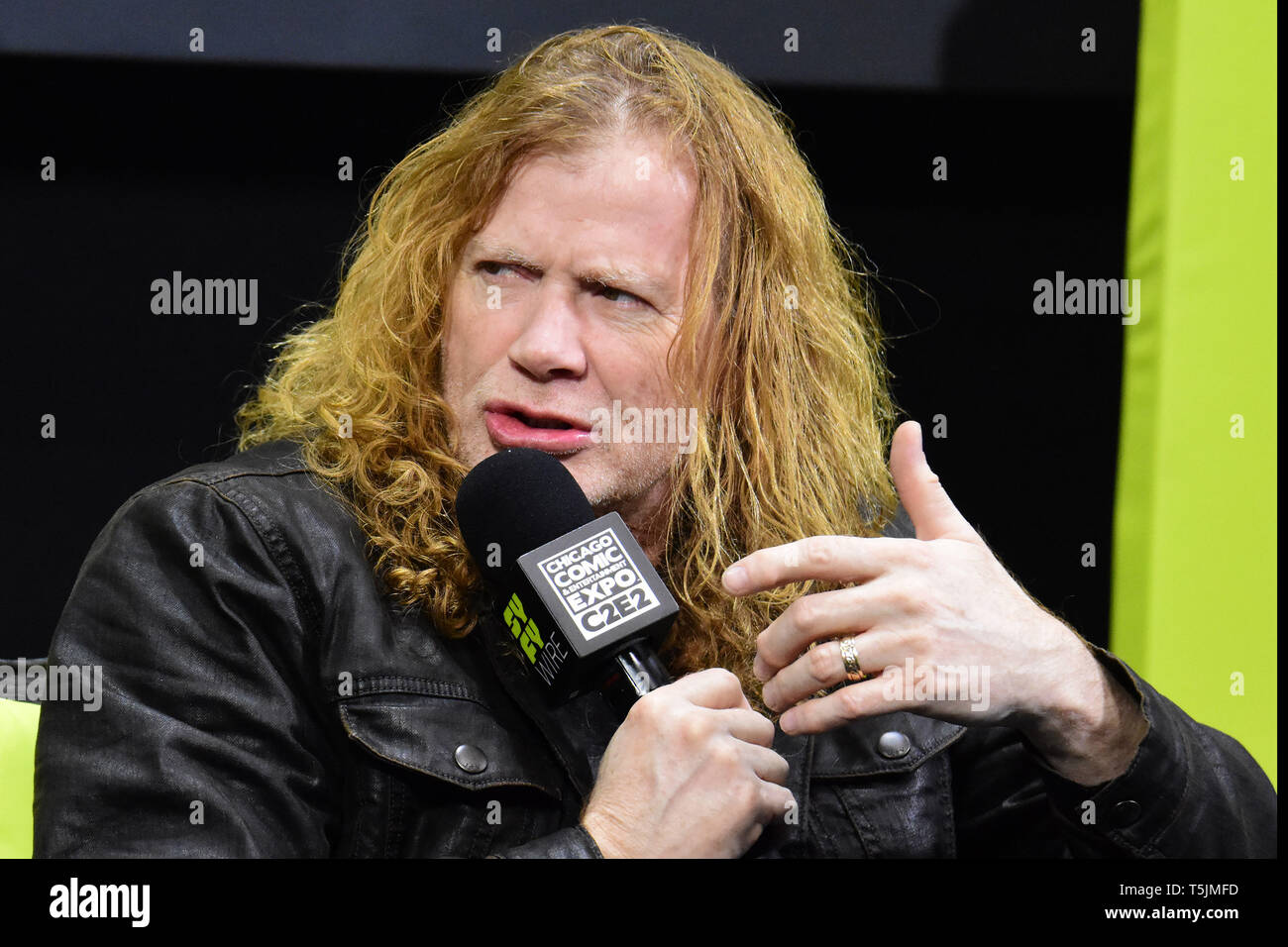 Dave Mustaine Band Megadeth diskutiert Partnerschaft auf 'Megadeth' Comic von Heavy Metal Magazin ein Panel bei SyFy FRAU C2E2 Live auf der Chicago Comic & Entertainment Expo (C2E2) 2019 bei McCromic Place, Chicago, IL, USA am 22. März 2019 Mit: Dave Mustaine Wo: Chicago, Illinois, United States Wenn: 22 Mar 2019 Credit: Adam Bielawski/WENN.com Stockfoto