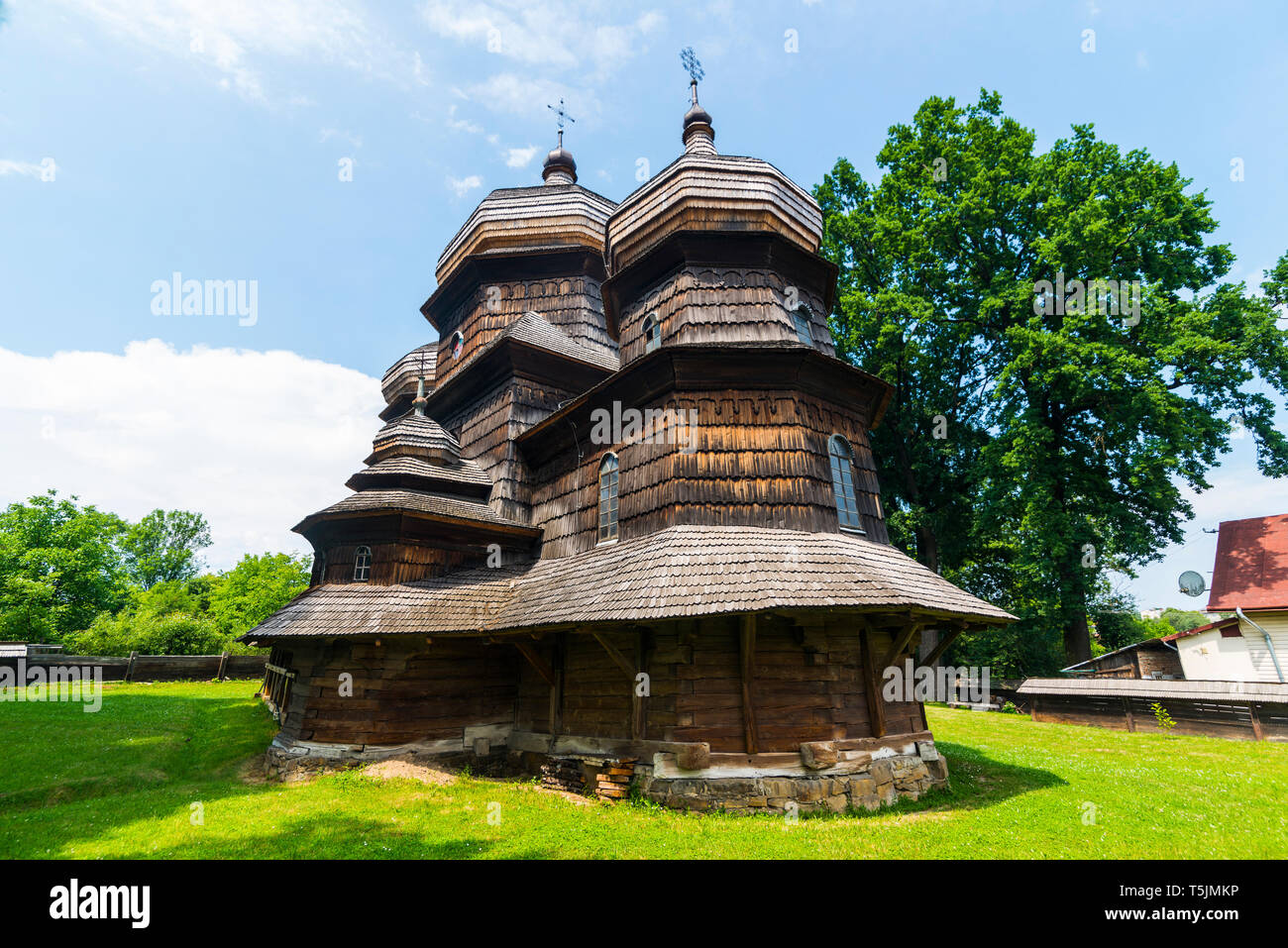Ukraine, Karpaten, Drohobych, Holz- St. George's Kirche Stockfoto