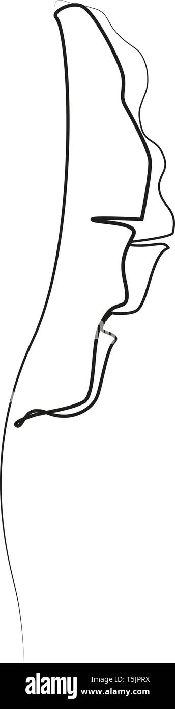 Eine Linie zeichnen. Kontur zeichnen von Banana Leaf. Stock Vektor