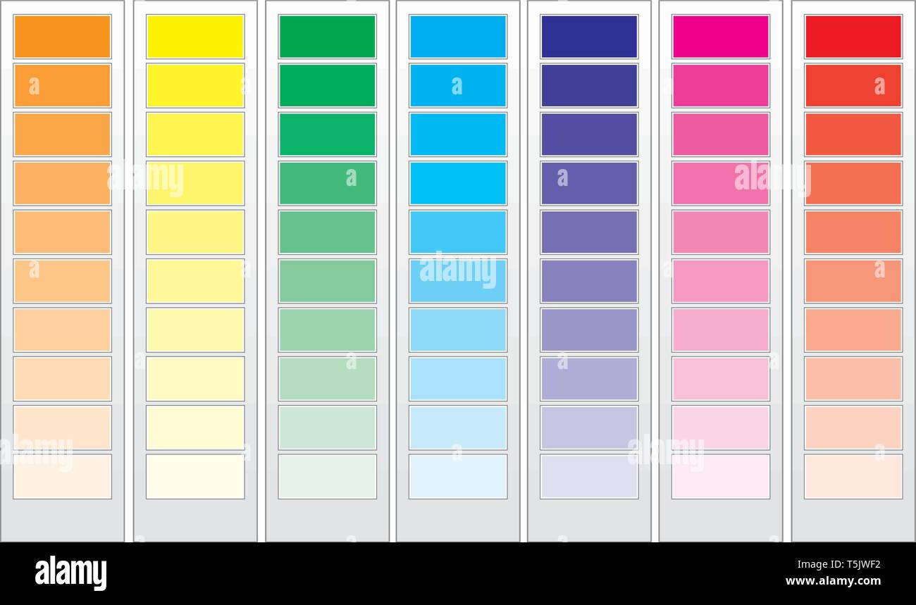 Farbe guide Chart, cmyk Regenbogen Hintergrund, Teil 1, Vektor, Abbildung Stock Vektor