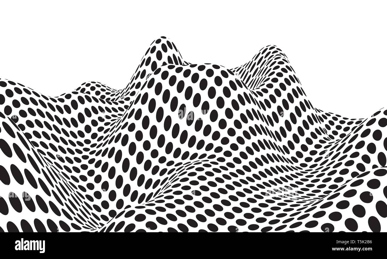 Optische illusion Linien Hintergrund. Abstrakten 3d schwarz und weiß Illusionen. Konzeption der optischen Illusion Vektor. EPS 10 Vector Illustration Stock Vektor