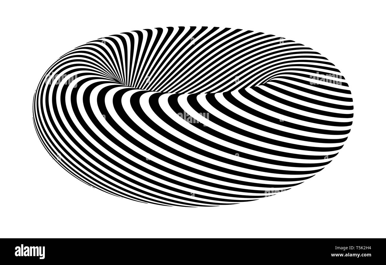 Optische illusion Linien Hintergrund. Abstrakten 3d schwarz und weiß Illusionen. Konzeption der optischen Illusion Vektor. EPS 10 Vector Illustration Stock Vektor