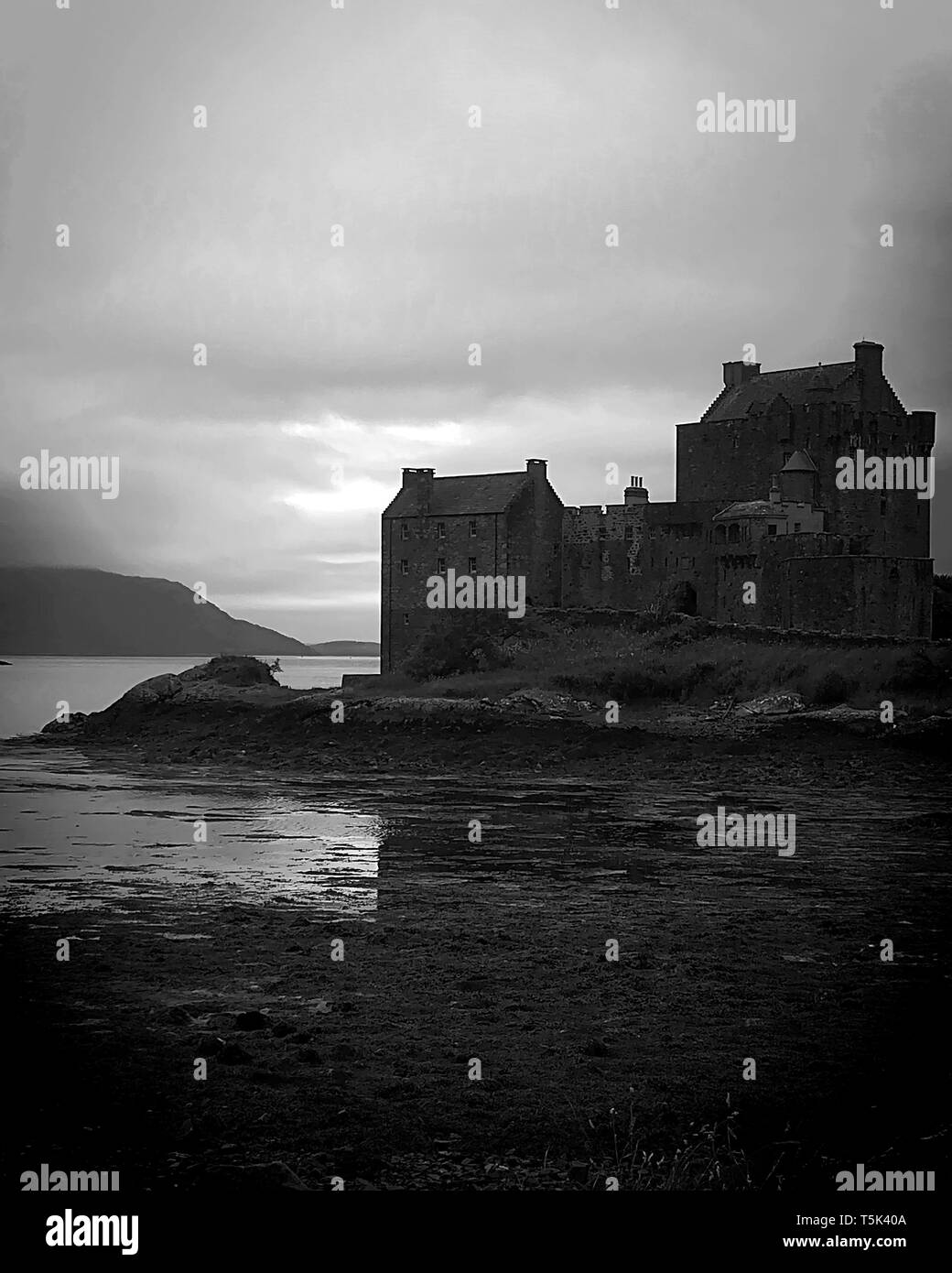 Eilean Donan Castle an einem stürmischen Tag, Schottland. Stockfoto