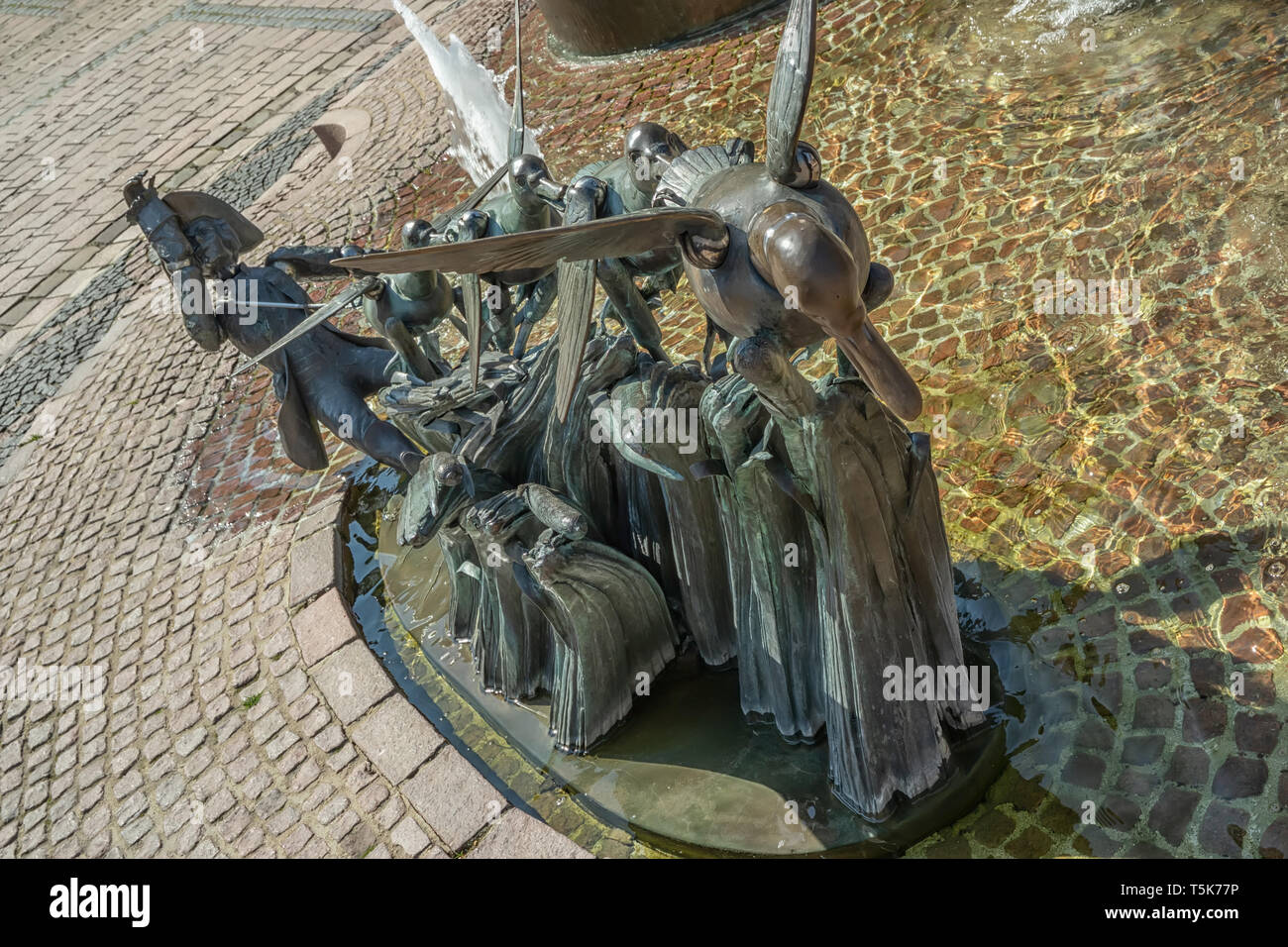 Bodenwerder, Deutschland, 21/04/2019 - Skulptur der "Lügenbaron von Münchhausen' Stockfoto