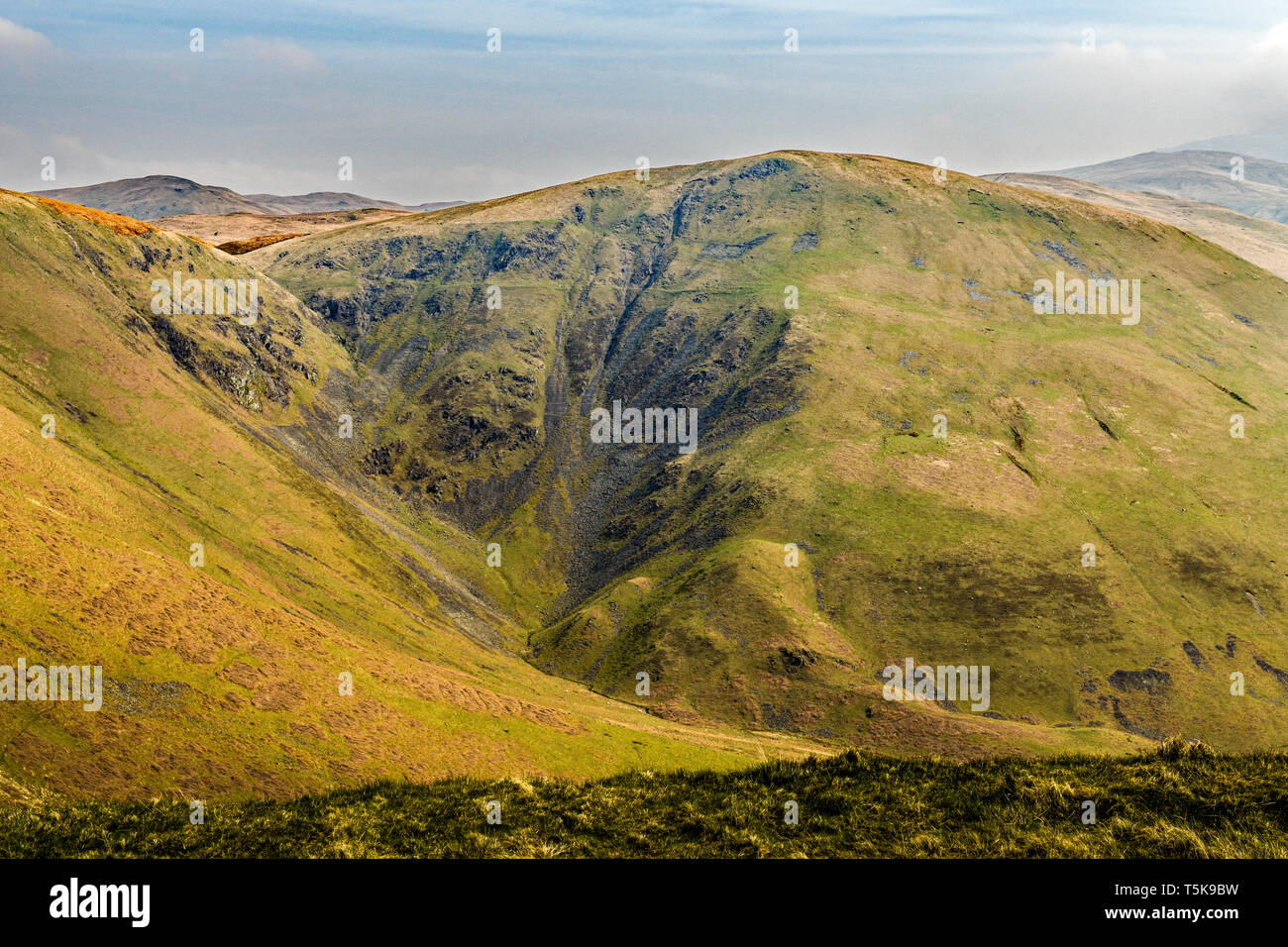 Die Hügel von Ericstane nördlich von Moffat in den schottischen Borders. Dieses wurde im April Frühling fotografiert. Stockfoto