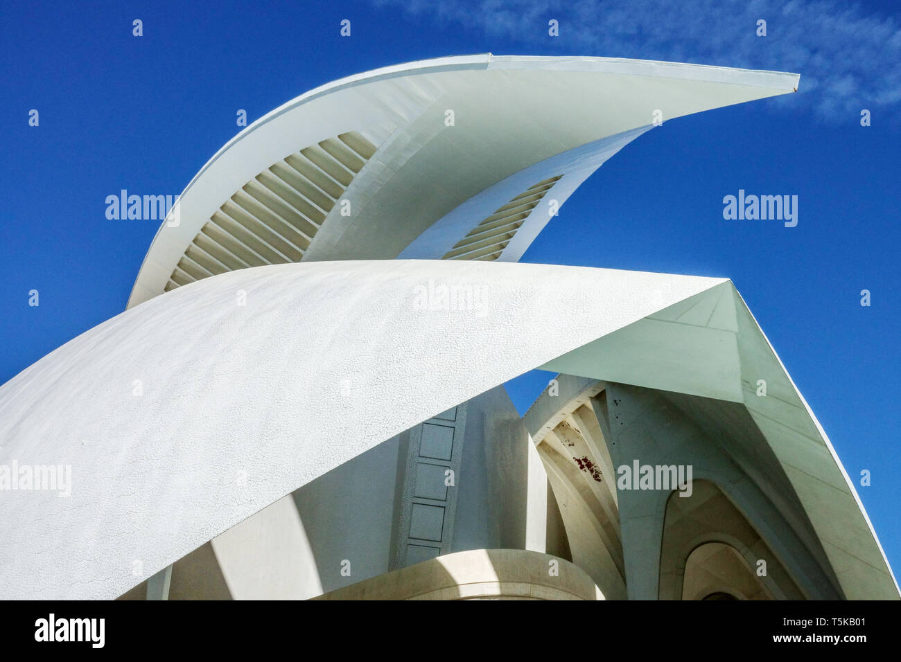 Valencia Stadt der Künste und Wissenschaften Valencia Spanien Architektur blauer Himmel Valencia Opernhaus Stockfoto