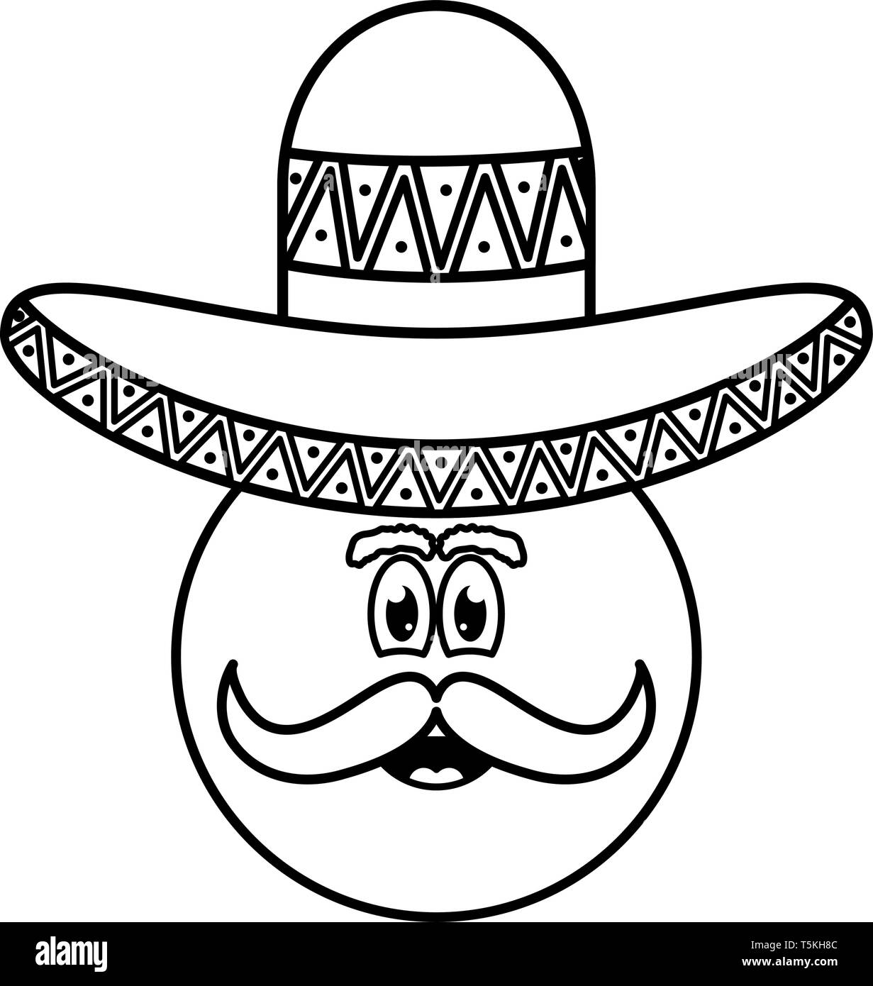 Mexikanische Emoji-zeichen Symbol Vektor illustration Design Stock Vektor