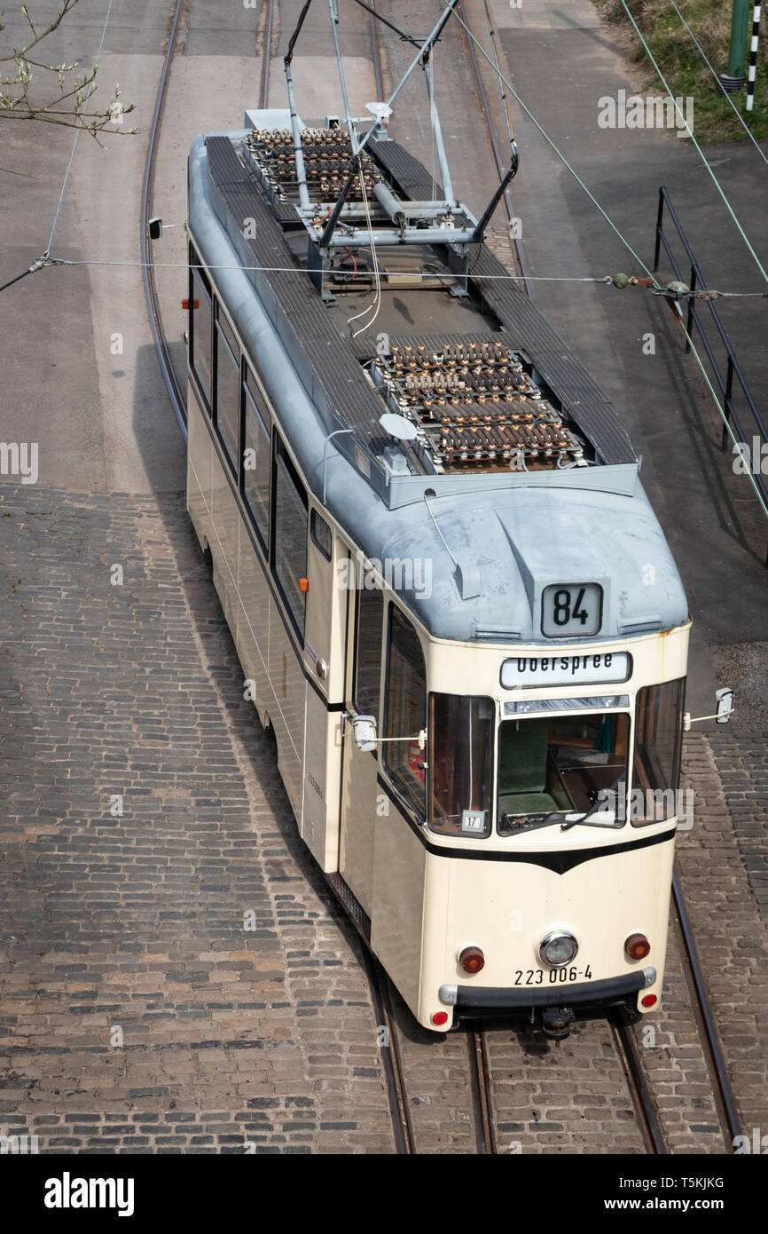 Crich Straßenbahn Dorf Home der anerkannten nationalen Tramway Museum in der Nähe von Matlock Derbyshire in England Stockfoto