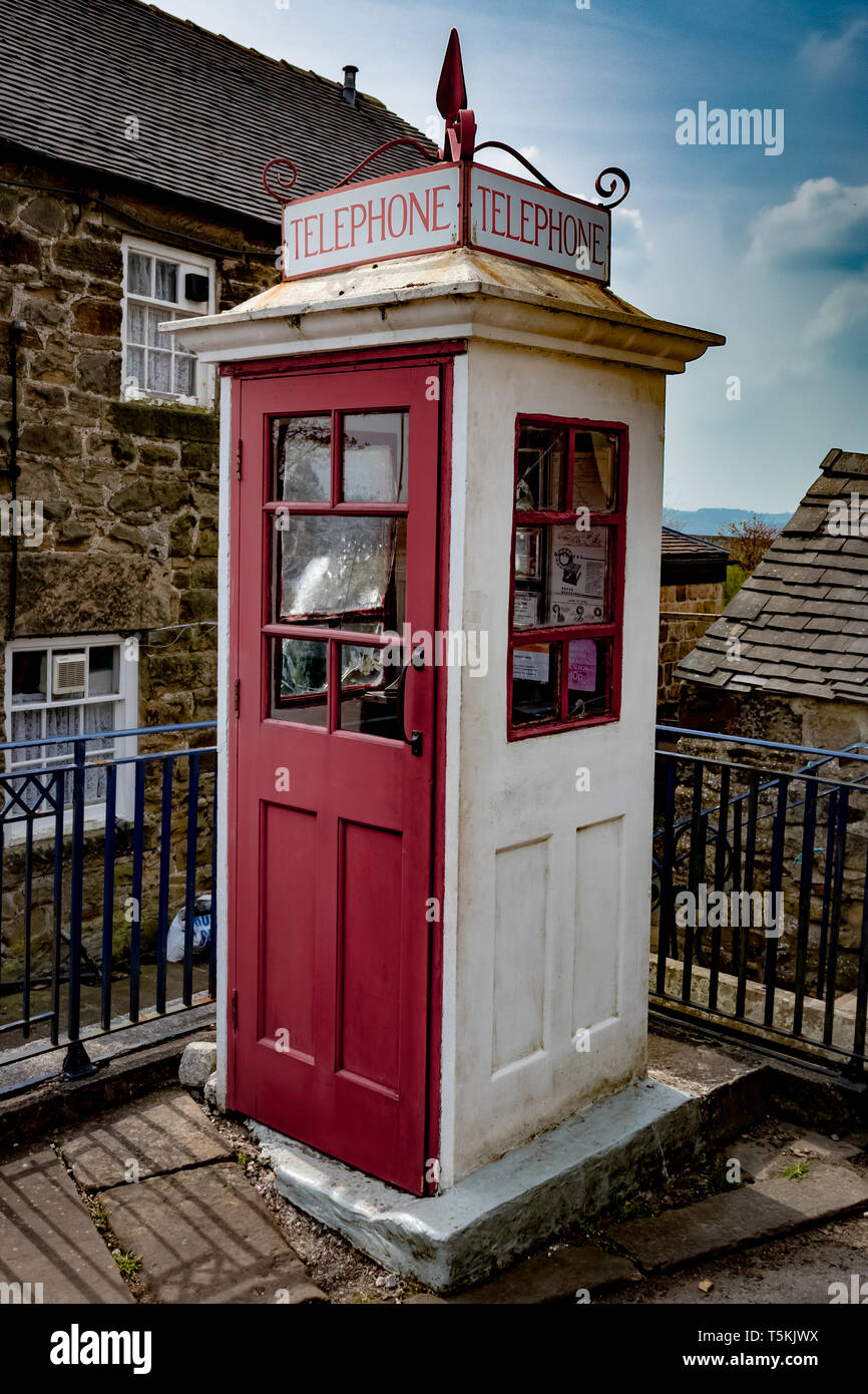 Crich Straßenbahn Dorf Home der anerkannten nationalen Tramway Museum in der Nähe von Matlock Derbyshire in England Stockfoto