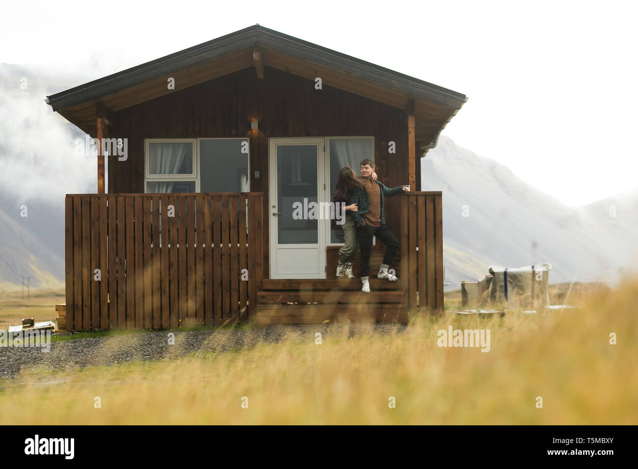 Eine einzige skandinavische Haus Stockfoto