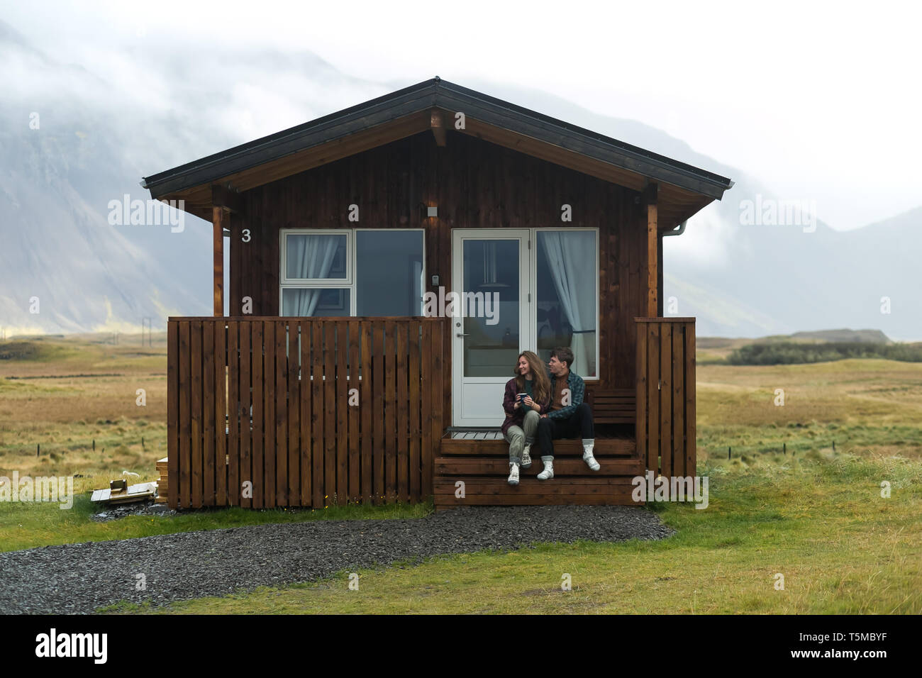 Eine einzige skandinavische Haus Stockfoto