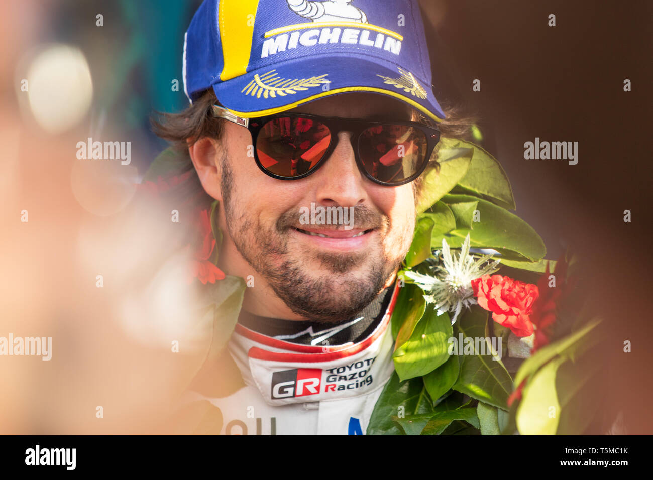 Fernando Alonso feiert ersten Sieg mit Toyota Gazoo Racing bei den 6 Stunden von Silverstone, World Endurance Championship 2018 Superseason Stockfoto