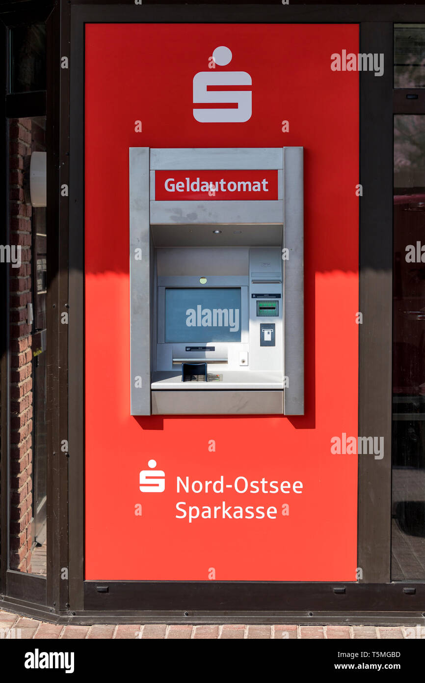 Nord-Ostee Sparkasse Cash Dispensing Machine Stockfoto