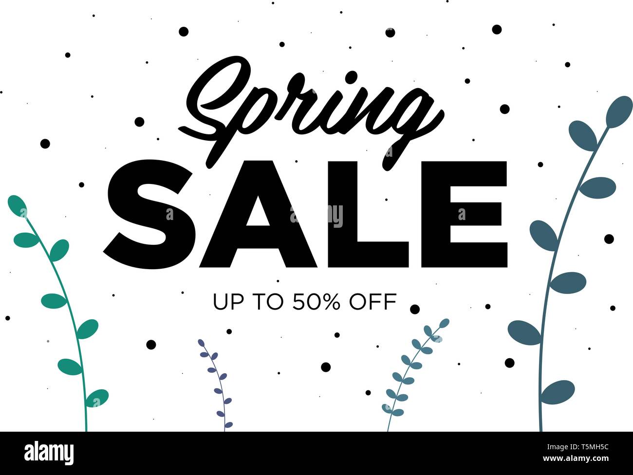 Frühling Verkauf Angebote promotion Banner mit schönen Gras. Spezielle Rabatte mockup. Plakat für Promotions, Zeitschriften, Werbung, Websites. Vektor gr Stock Vektor