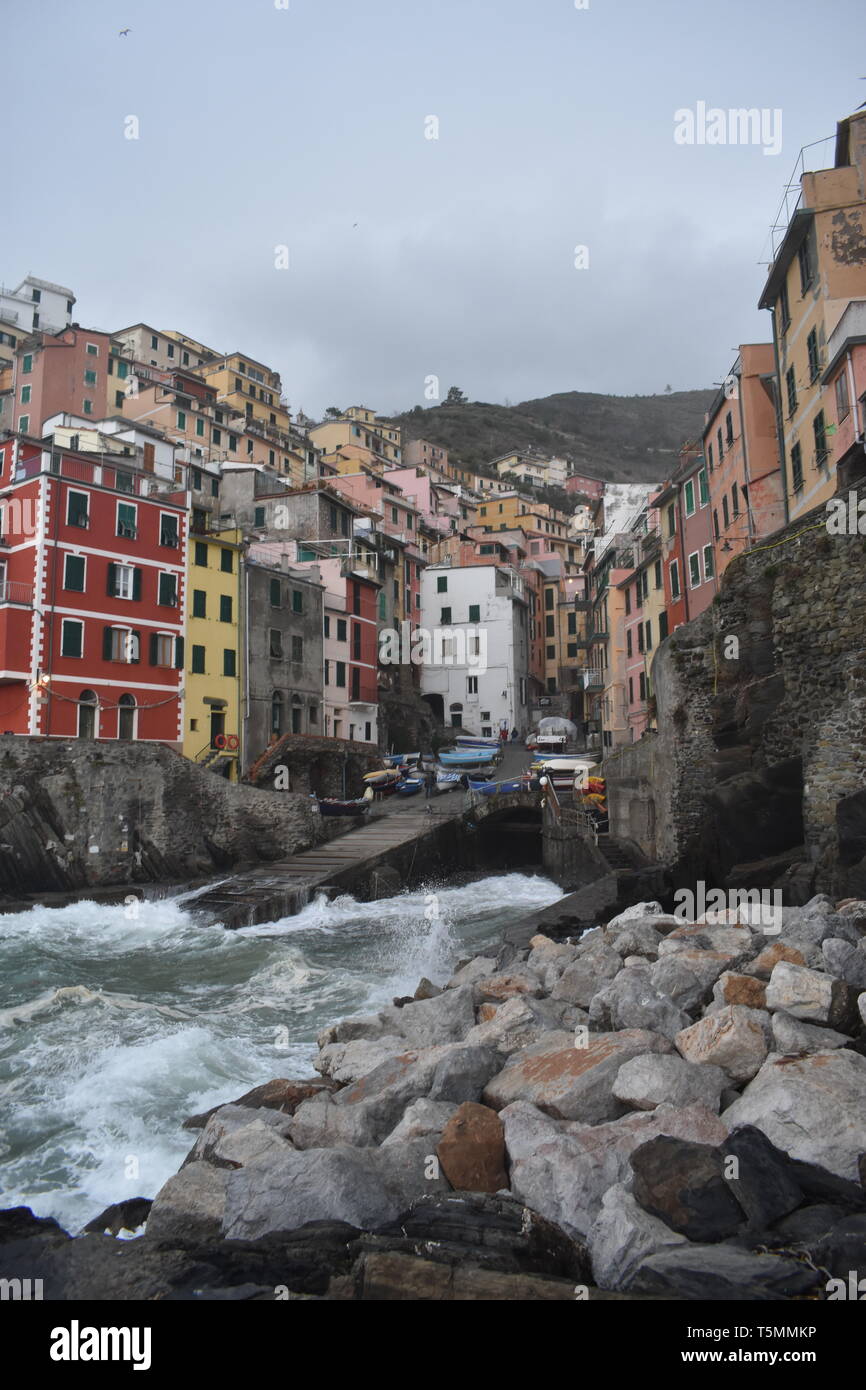 Cinqua Terra Viento, RIomaggiorie, Manarola, Italien Reisen Italien Top 10 der besten 10 Reisen Europa spektakuläre Bilder mehr der besten Meerblick Schöne Häuser Stockfoto