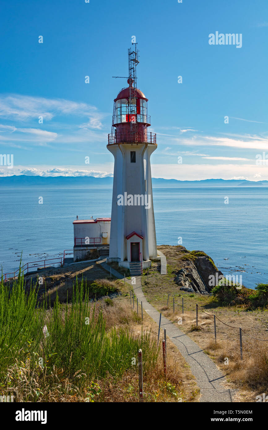 Kanada, British Columbia, Sheringham Point Lighthouse, gebaut 1912, Canadian Heritage Site Stockfoto