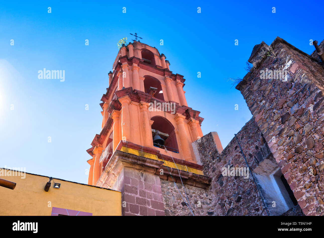 Kirche (Oratirio) von San Felipe Neri im historischen Stadtzentrum von San Miguel de Allende Stockfoto