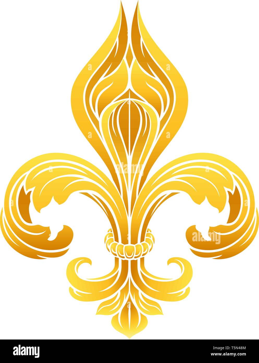 Fleur De Lis Gold Grafik Design Stock Vektor