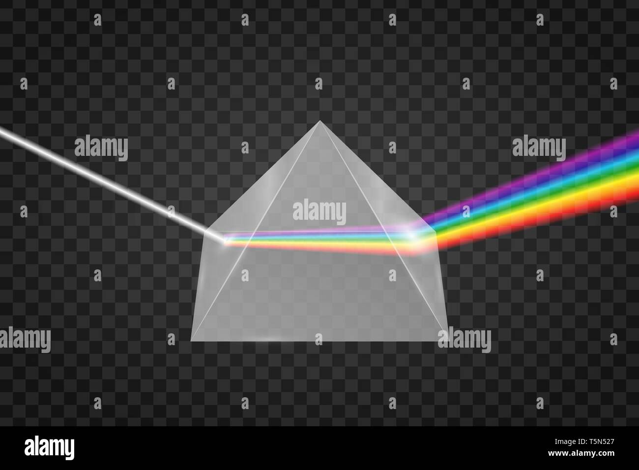 Glaspyramide Lichtbrechung, Prism mit Spektrum Wirkung Stock Vektor