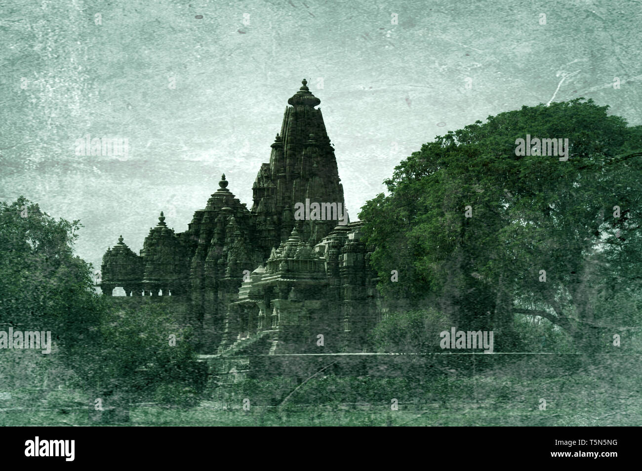 Alte asiatische Zivilisationen beeinflussen seine archaischen Architektur IX-X Jahrhunderte. Indischen Mandir und shikhara Krönung Tempel als Mount Kailash für das Shiva Stockfoto