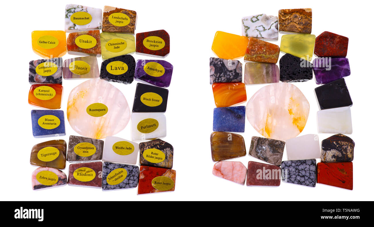 Verschiedene Stein Muster - Tabelle - Vergleichen. Verschiedene Stein Standorte für die Inneneinrichtung. Stockfoto