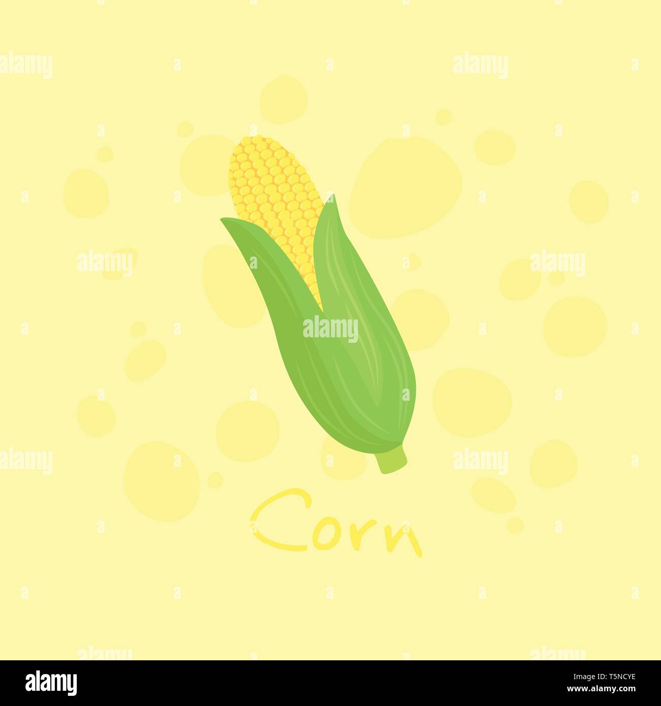 Mais Gemüse auf gelben Hintergrund Vektor-illustration isoliert Stock Vektor