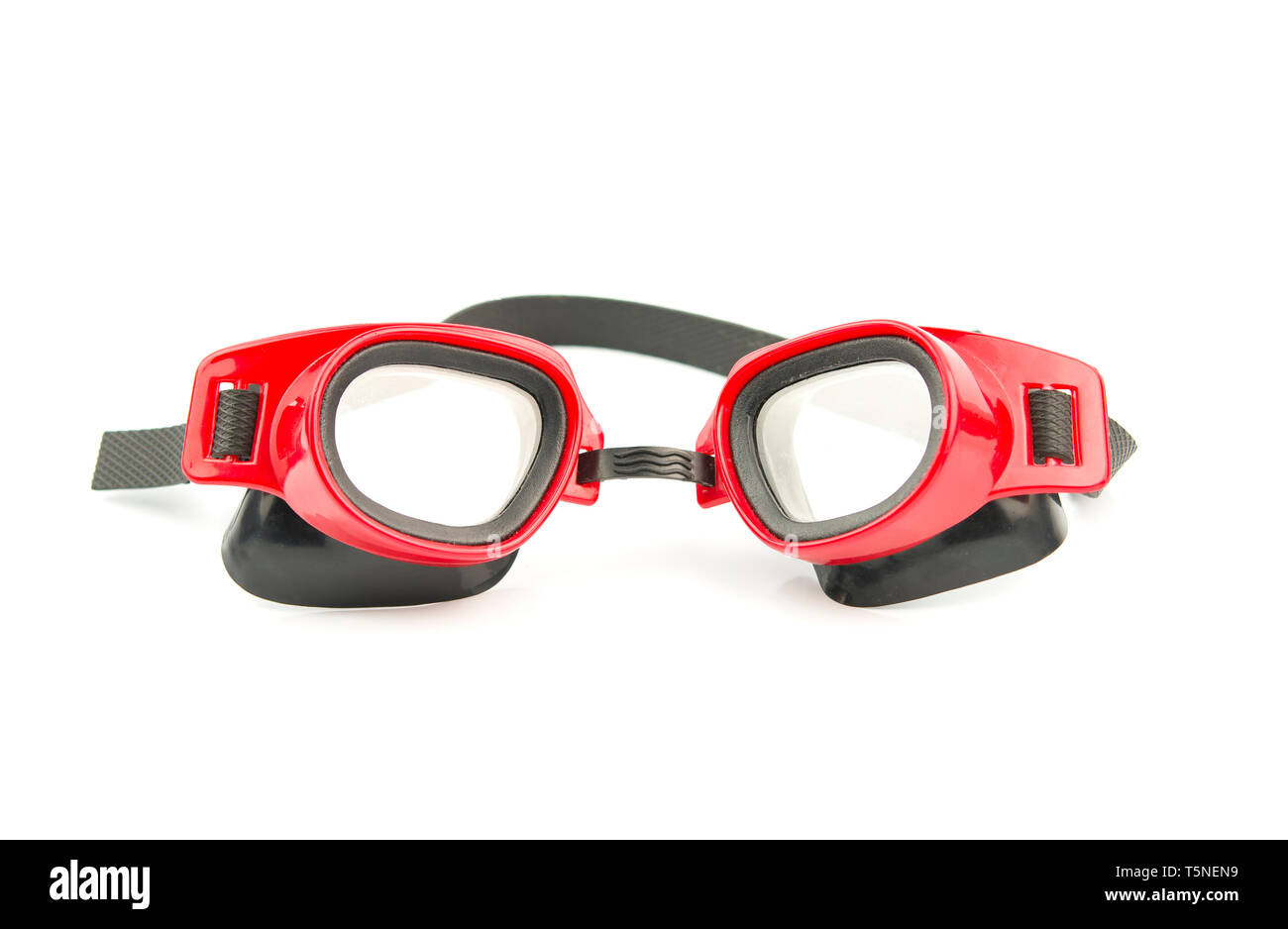 Gläser für Schwimmen isoliert auf weißem Hintergrund Stockfoto