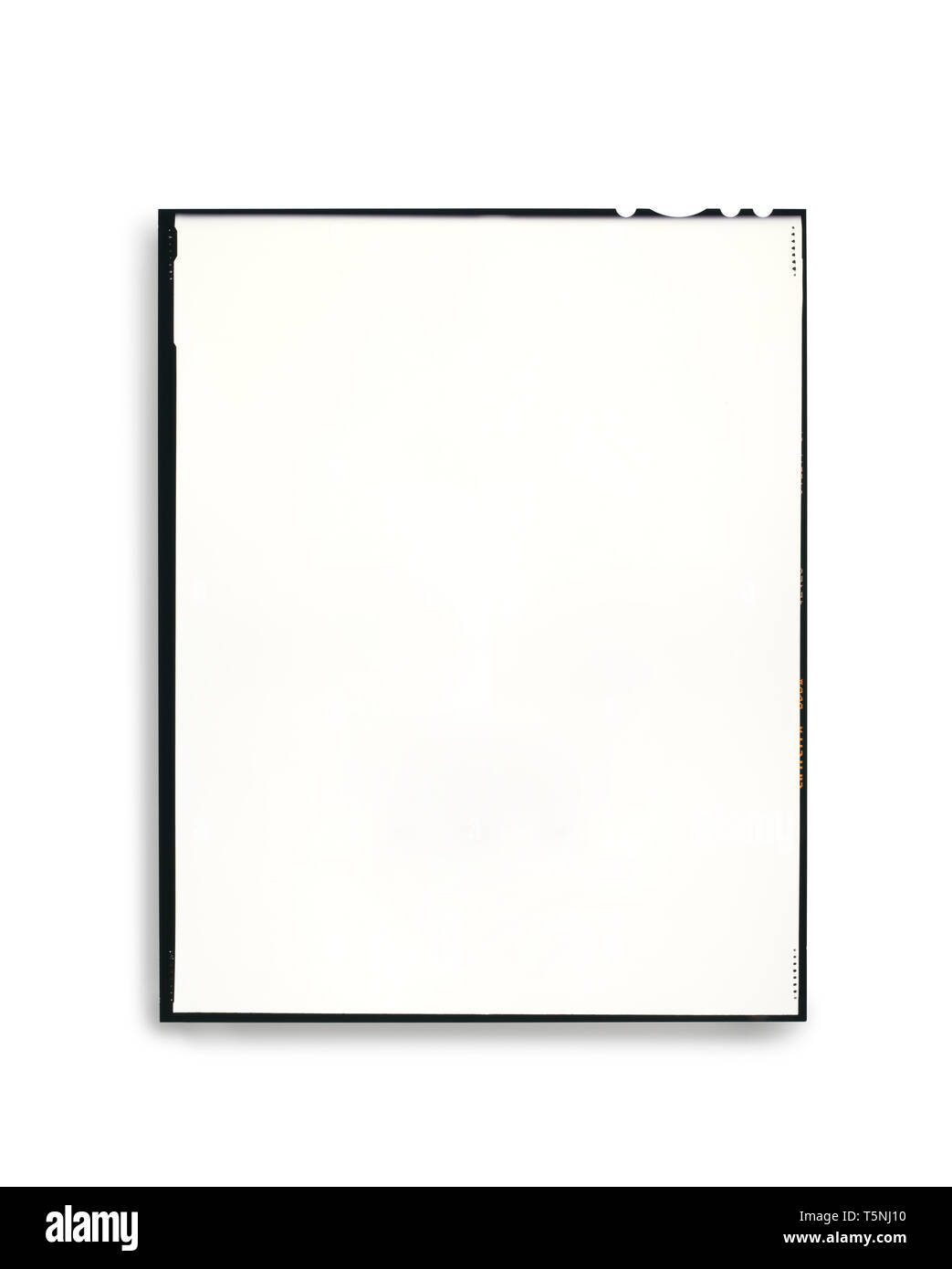 Fotografische Platte mit Licht Schatten isoliert. Beschneidungspfade auf Platte und Rahmen Stockfoto