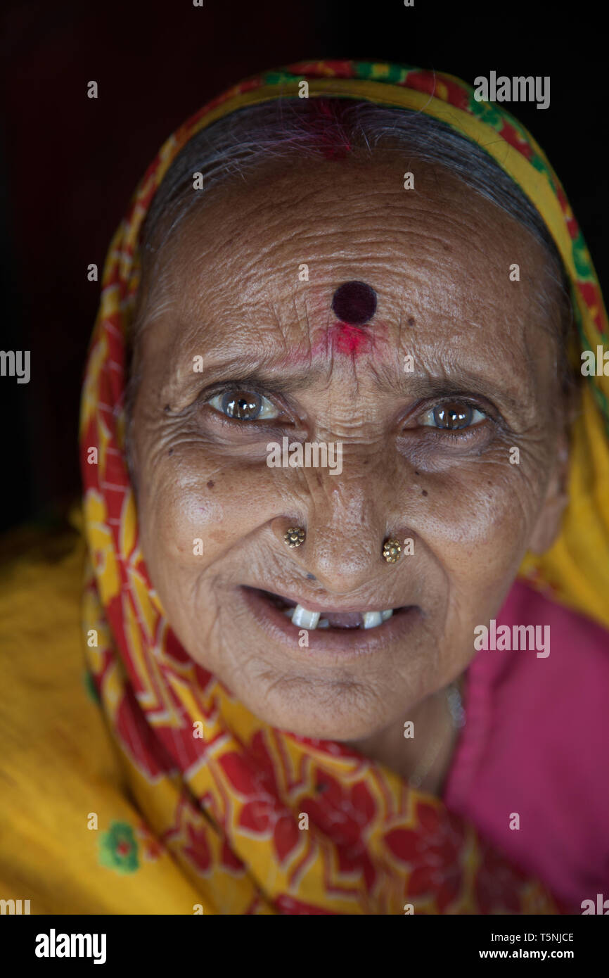 6 Aug 2014 - Champa Lepra Gemeinschaft, Menschen, die von der Lepra betroffen sind als Gemeinschaft lebt und Togather in Champa, Indien, Stockfoto