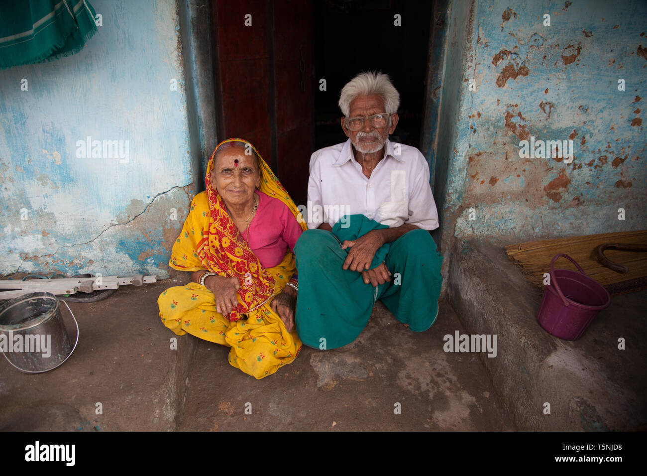 6 Aug 2014 - Champa Lepra Gemeinschaft, Menschen, die von der Lepra betroffen sind als Gemeinschaft lebt und Togather in Champa, Indien, Stockfoto