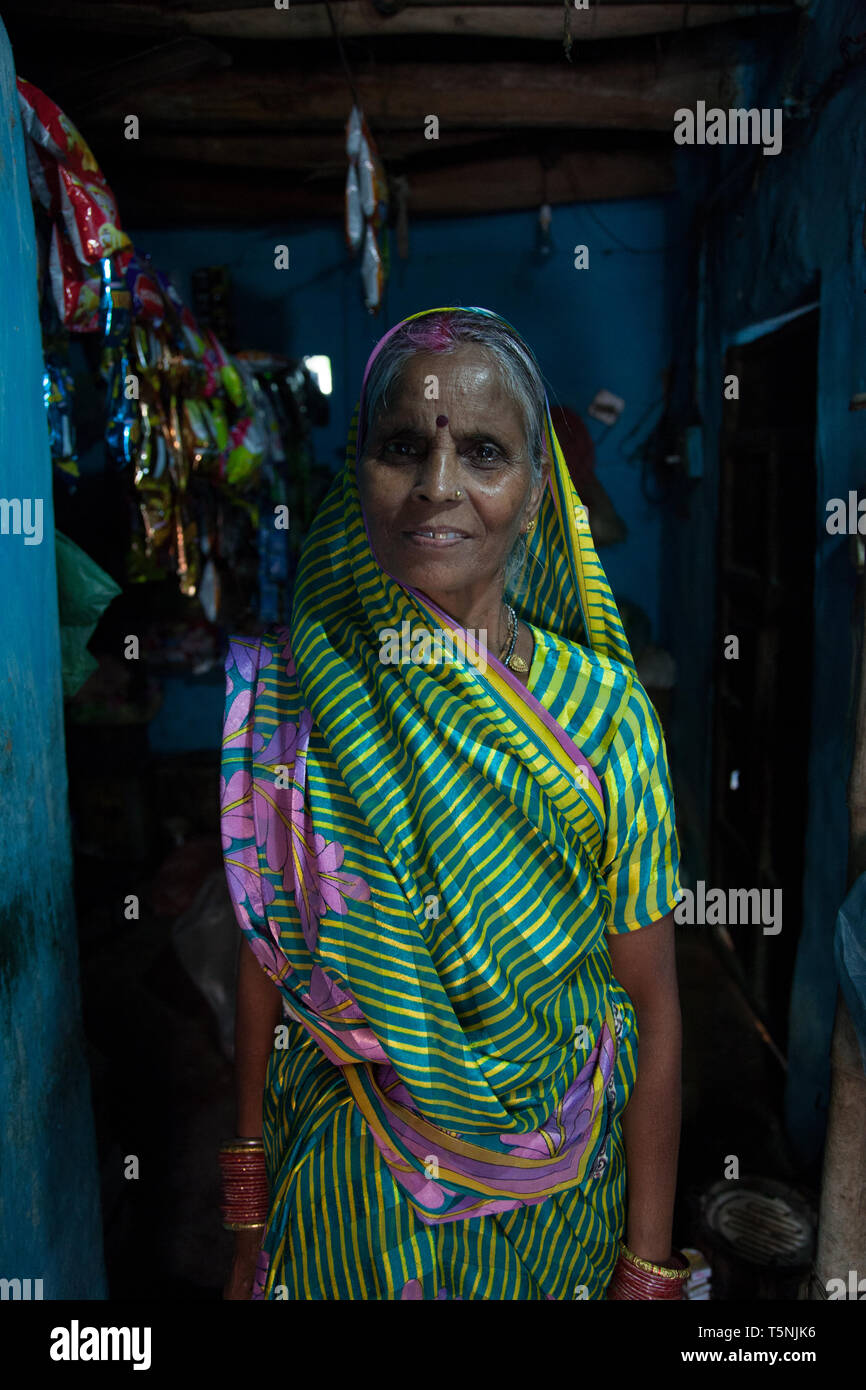 6 Aug 2014 - Champa Lepra Gemeinschaft, Menschen, die von der Lepra betroffen sind als Gemeinschaft lebt und Togather in Champa, Indien, Stockfoto