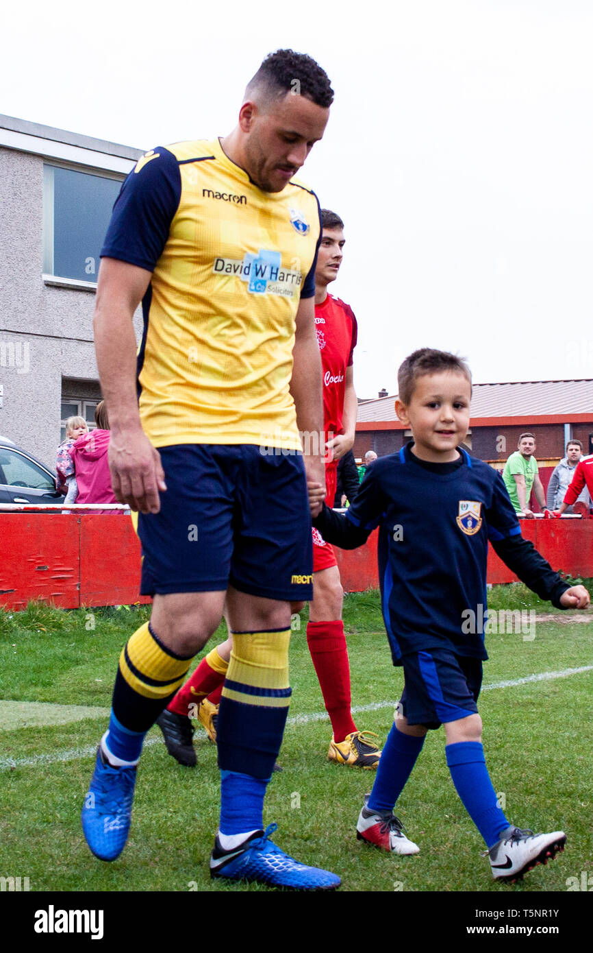 Afan Lido v Port Talbot Stadt WFL Abteilung eine an Marstons Stadion. Lewis Mitchel/PTT. Stockfoto