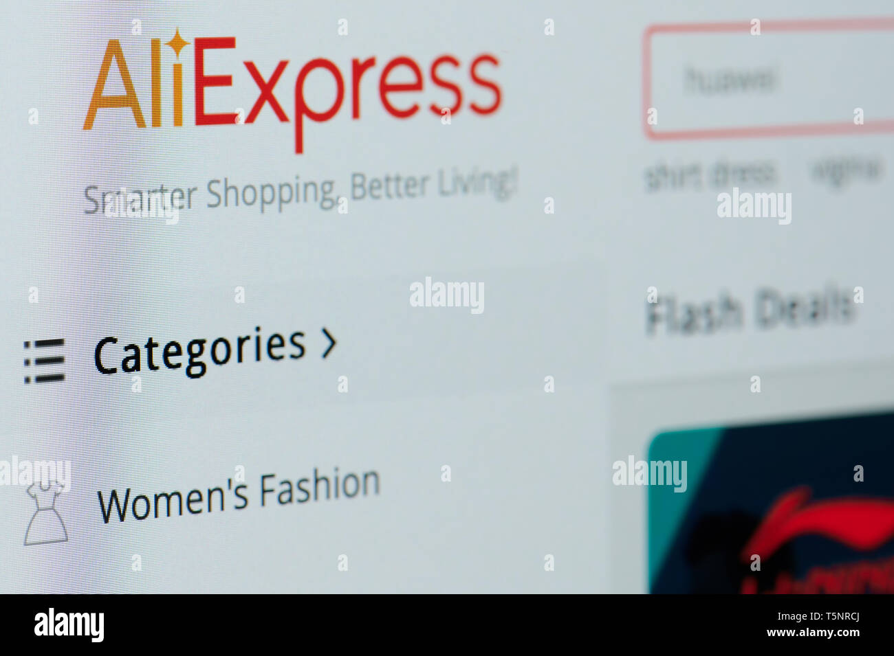 New York, USA - 22. April 2019: Aliexpress shop Startseite auf Laptop Nahaufnahme der Anzeige Stockfoto