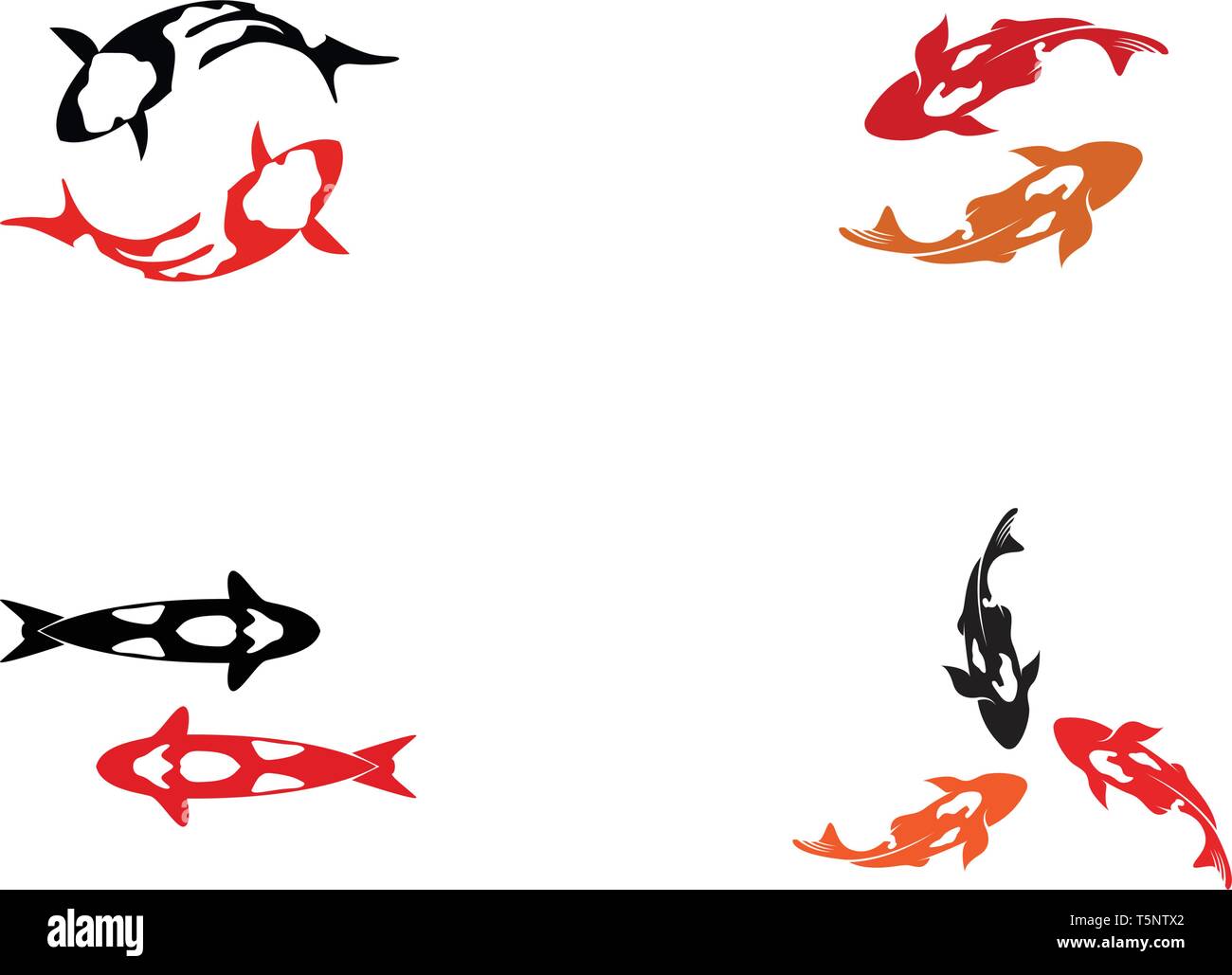 Fisch KOI-Logo, sowie Symbol Tier Stock Vektor