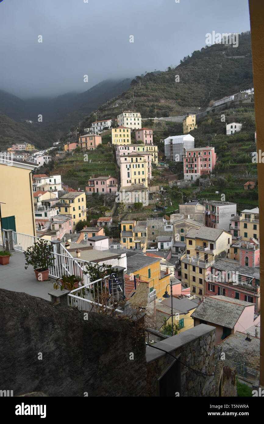 Cinqua Terra Viento, RIomaggiorie, Manarola, Italien Reisen Italien Top 10 der besten 10 Reisen Europa spektakuläre Bilder mehr der besten Meerblick Schöne Häuser Stockfoto