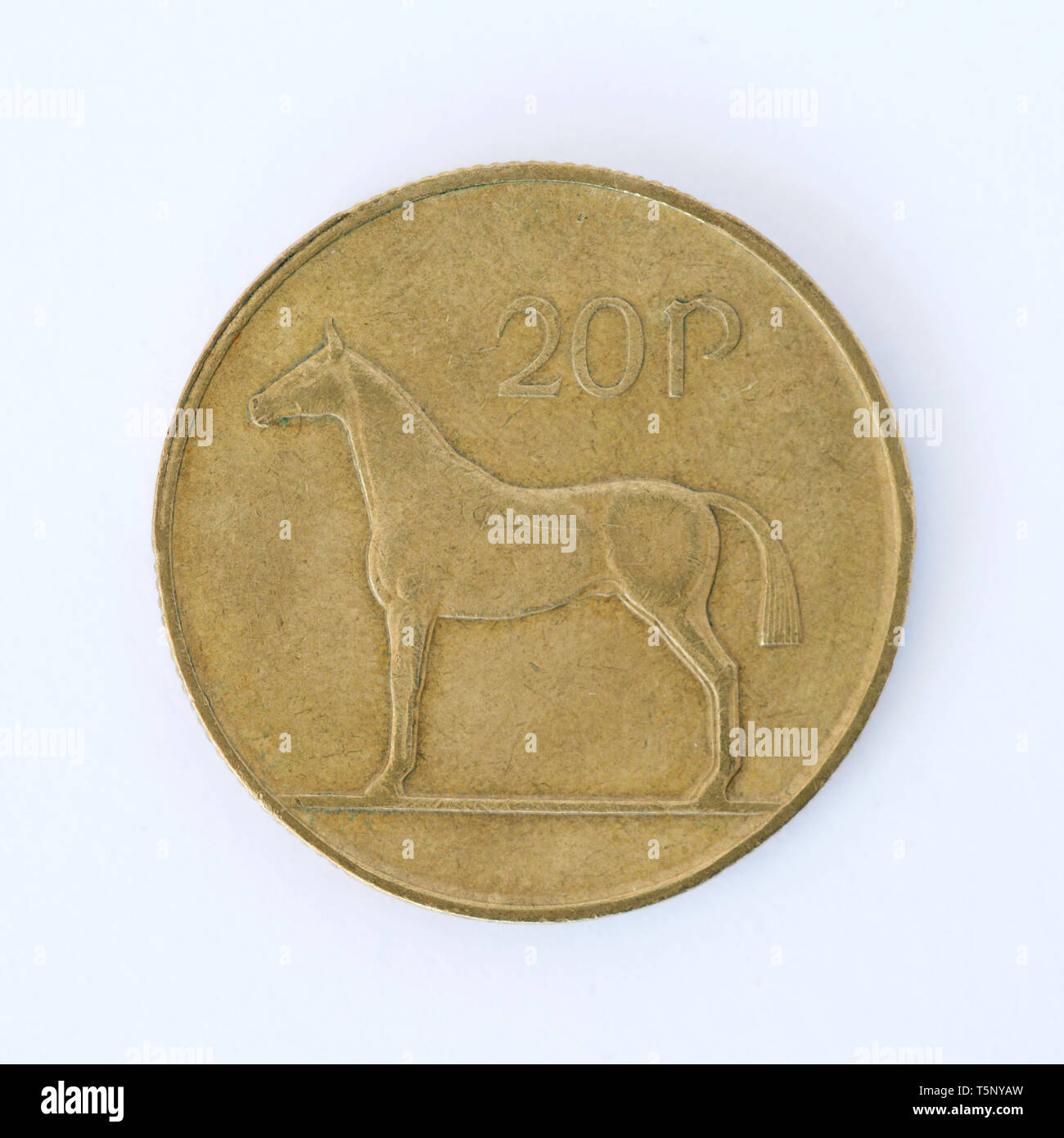 Irische 20 Pence Münze - 1986 Stockfoto