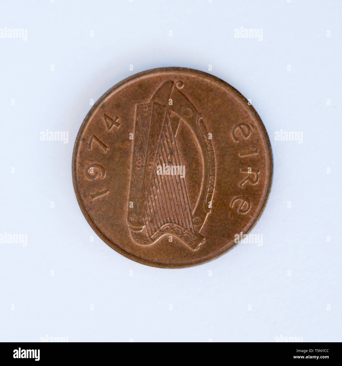 Irische 1 Pence Münze - 1974 Stockfoto