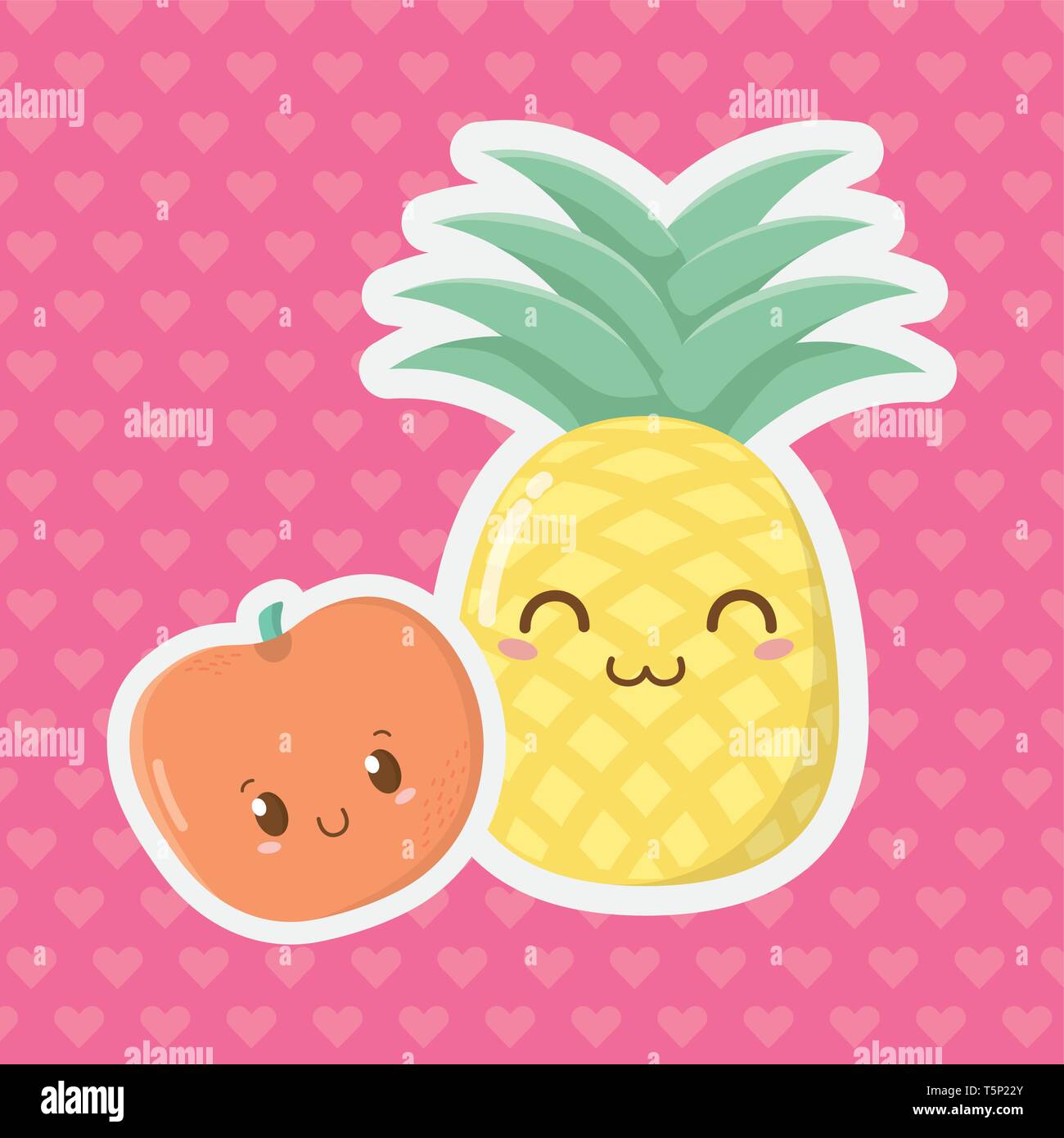 Lecker lecker süße Früchte cartoon Vector Illustration graphic design Stock Vektor