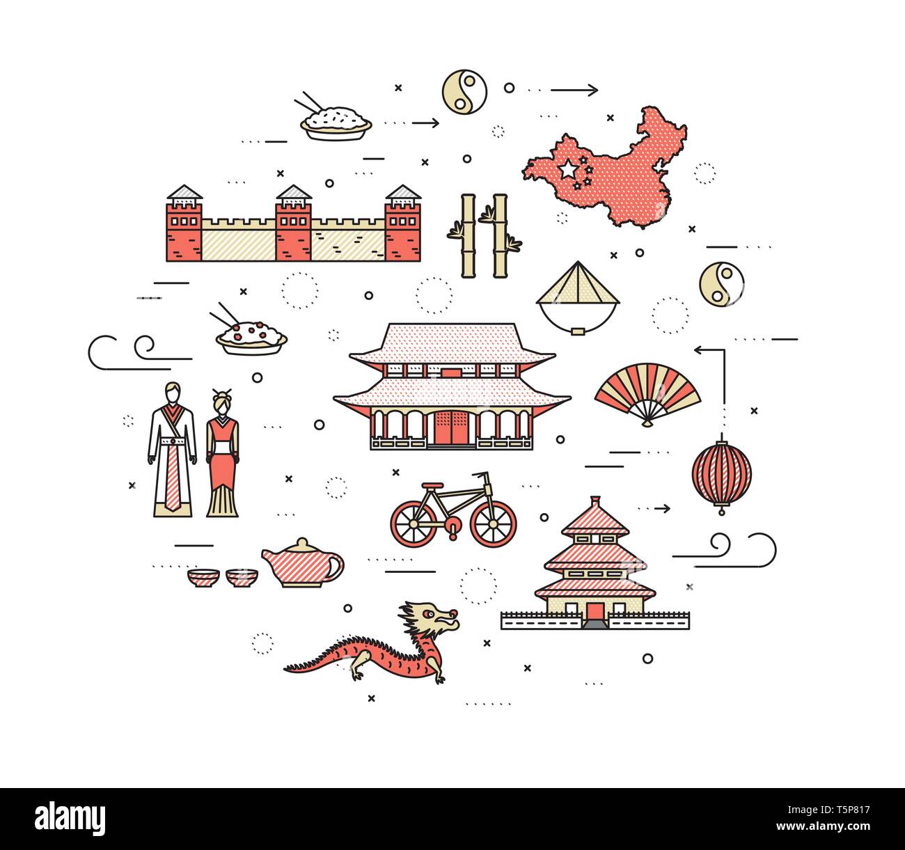 Land China Reise Urlaub Guide von Waren, Orte mit dünnen Linien Design. Satz von Architektur, Mode, Menschen, Natur Hintergrund Konzept. Infografik Vorlage für Web und mobile auf Vektor flach. Stock Vektor Land China Reise Urlaub Guide von Waren, Orte mit dünnen Linien Design. Satz von Architektur, Mode, Menschen, Natur Hintergrund Konzept. Infografik Vorlage für Web und mobile auf Vektor flach. Stock Vektor