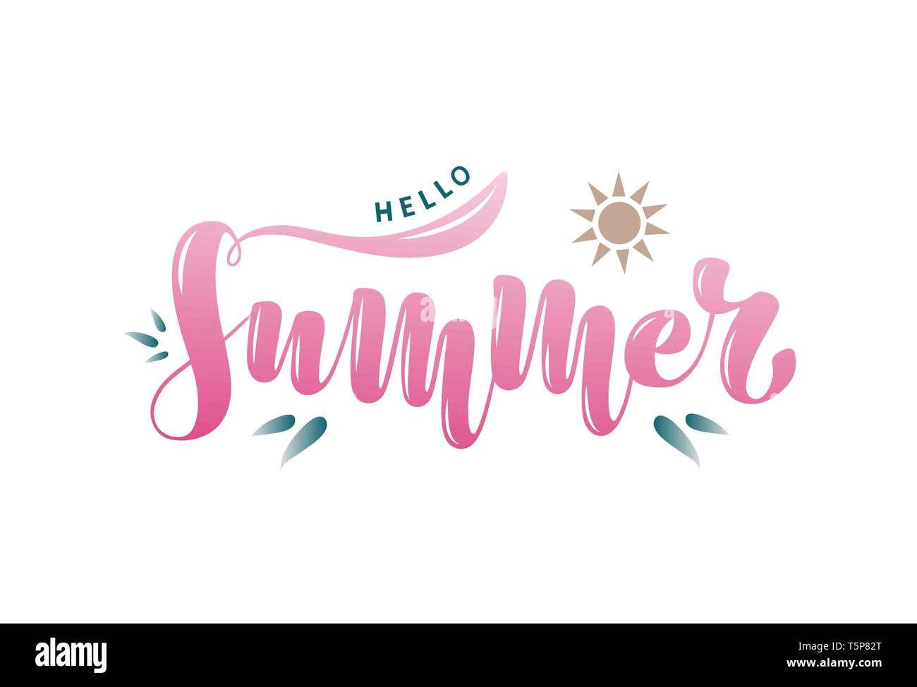 Sommer - Bunte Vektor-illustration, Typografie, Schrift, Handschriftliche Stock Vektor