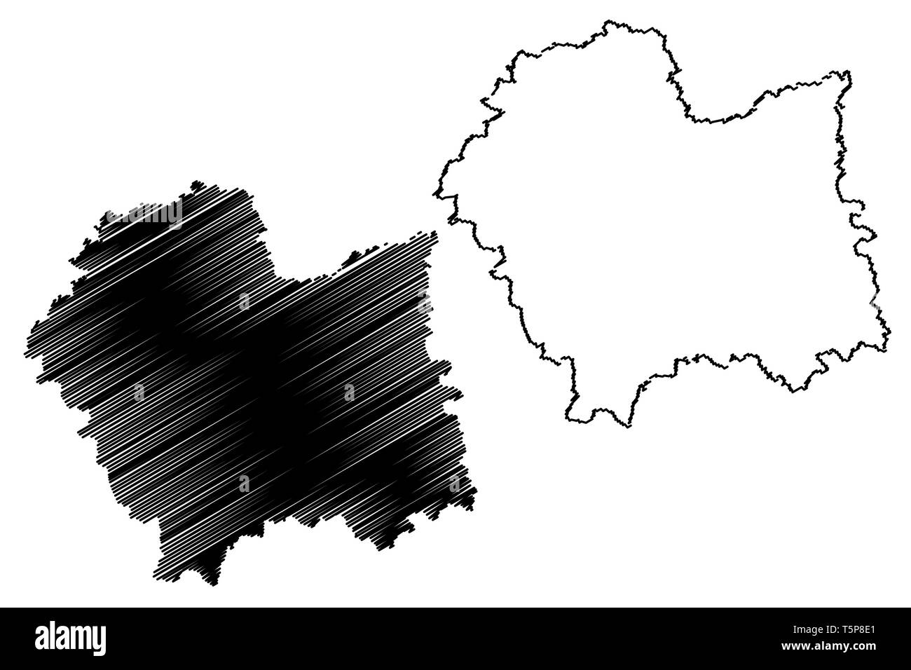 Woiwodschaft Kleinpolen (Verwaltungsgebiete Polens, Woiwodschaften Polens) Karte Vektor-illustration, kritzeln Skizze Kleinpolen Provinz Stock Vektor