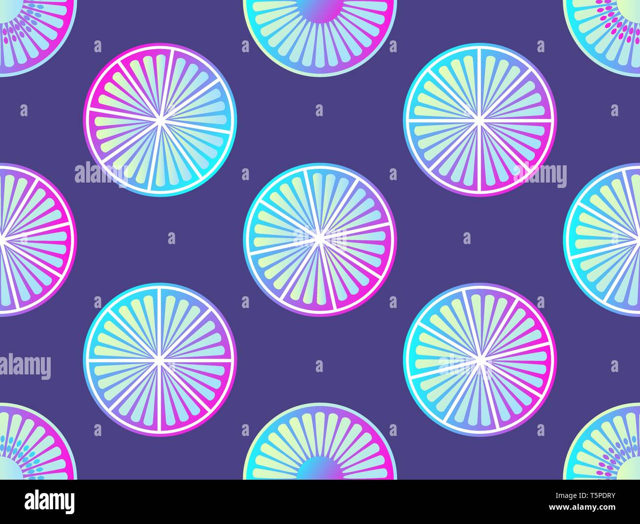 Nahtlose Citrus mit lila und rosa Farbverlauf. Moderne Hintergrund. Vector Illustration Stock Vektor