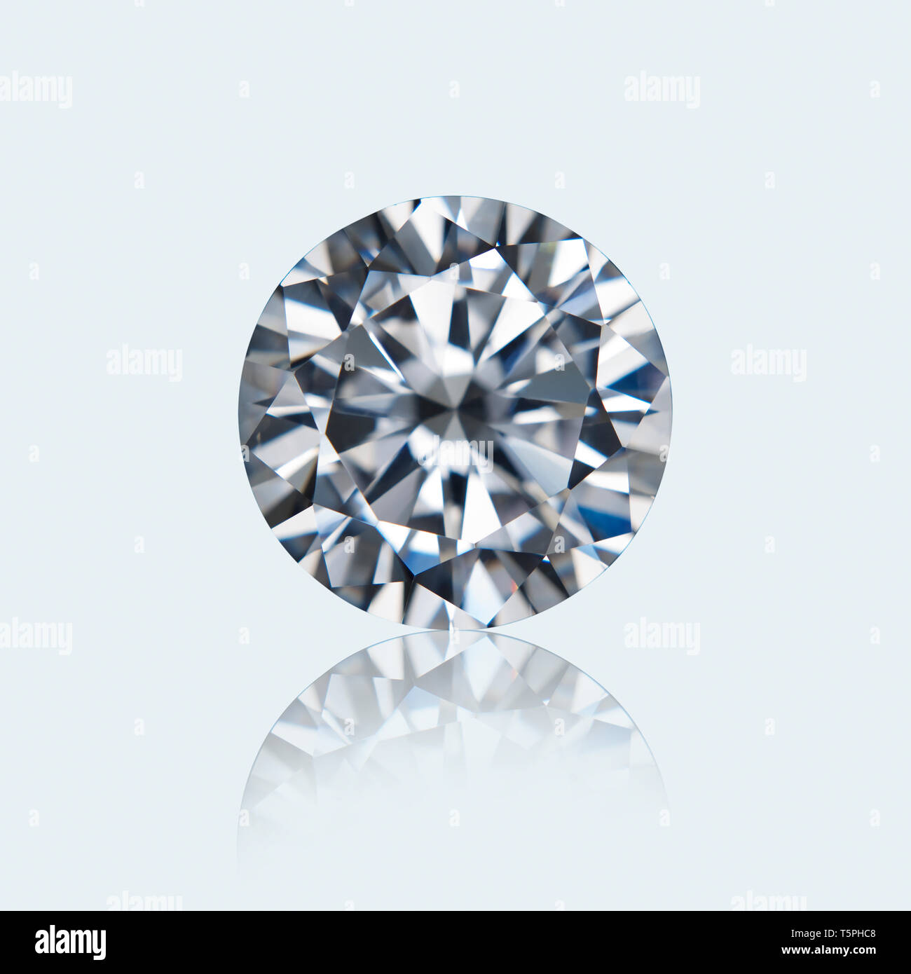 Diamond, runder Edelstein geschnitten, rund geschliffenen Diamanten Stockfoto