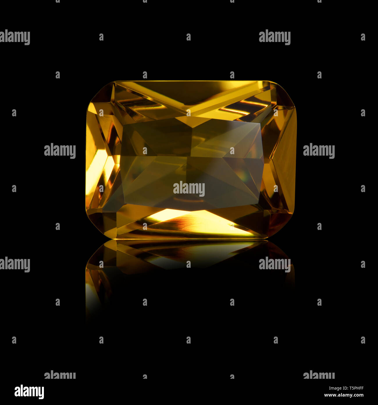 Citrin, Citrin Edelstein, Prinzessin Edelstein geschnitten, Princess, Princess cut Citrin Stockfoto