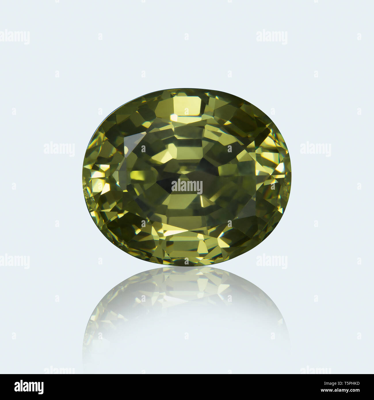 Peridot, peridot Edelstein, Oval, Oval peridot Edelstein geschnitten geschnitten Stockfoto